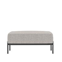 Contemporary ottoman TEN / T07_Ofabricsynthetic leatherlacquered aluminum