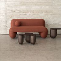 Contemporary sofa Hellofabricbrowncustomizable color