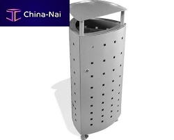 Public trash can ARGO PLUSsheet steelwith built-in ashtraycontemporary