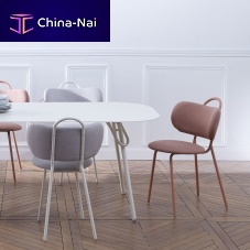 Contemporary dining chair swim textileindoorfabricsteel base