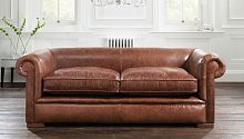 Sofa bed BERKELEYtraditionalleatherbrown