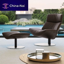 Contemporary armchair KARAleatherashmetal