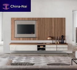 Contemporary TV wall unit FORTY-FIVEmelaminemodularwith shelves