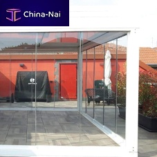 Tempered glass facing window slidingfor commercial buildings