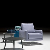 Contemporary armchair THALIAleatherfabricchrome
