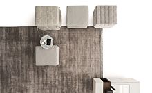 Contemporary pouf POUFF LETTOfabricsynthetic leatherbed