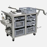 Cleaning cart stainless steelfor accessorieswith swivel casters