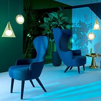 Contemporary dining chair WINGBACK SERIESindoorfabricsteel