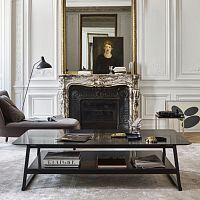Contemporary coffee table Recipio'14wood veneerMDFsolid wood base