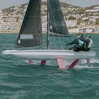 Double-handed sailing dinghy FUN VERSIONfoilingrecreational