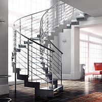 Circular staircase L20-2E-GVEglass stepmetal framecontemporary