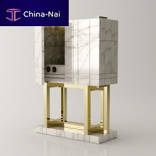 Hotel room bar cabinet SIBARITAcontemporarypolished brassstainless steel