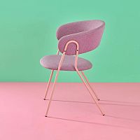 Contemporary chair Clipindoorfabricpainted metal base