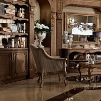 Traditional armchair FLORENCEfabricwalnut