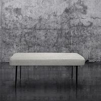 Contemporary upholstered bench CLEMENCE fabricleatherbeech