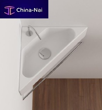 Wall-mounted washbasin MISURAceramicwith towel rackcorner