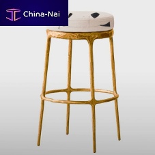 Contemporary stool IPANEMA IIfabricbrass baseupholstered