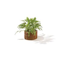 Mahogany planter OSIANNAplasticroundcontemporary