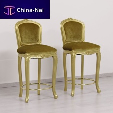 French style bar stool BRIANZA SPECIAL 65 cm.synthetic leathervarnished woodcanvas