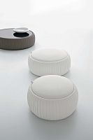 Contemporary pouf PLISSleatherwith storage compartment