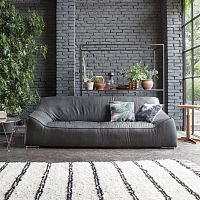 Contemporary sofa VANCOUVER leathergray3-seater