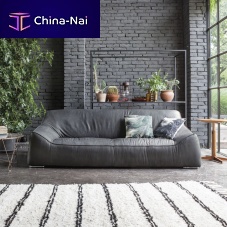 Contemporary sofa VANCOUVER leathergray3-seater