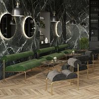 Contemporary club chair ALIKOvelvetirongray