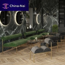 Contemporary club chair ALIKOvelvetirongray