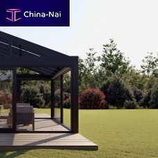 Aluminum conservatory POLADsteelwith sliding door