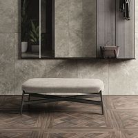 Contemporary ottoman OSCARfabricwoodenrectangular