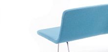 Contemporary upholstered bench BREAKmetal basewith backrestblue