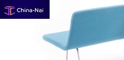 Contemporary upholstered bench BREAKmetal basewith backrestblue