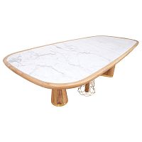 Contemporary table TTteakbrassmarble