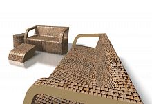 Contemporary sofa SPARKbrowncardboard2-person
