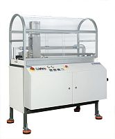 Guillotine cutting machine for plasticsfor plastic pipesPLC-controlled