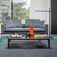 Contemporary coffee table Gaudglassmetalsolid wood base