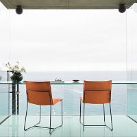 Contemporary dining chair PIUROindoorfabricleather