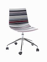Contemporary chair CLAIRE 5Rchromed metalstar baseon casters