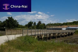 Wooden bridge glue-laminated woodpedestrian