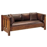 Traditional sofa MISSION : SETTLE 89-208brownoak3-seater