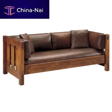 Traditional sofa MISSION : SETTLE 89-208brownoak3-seater