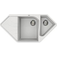 Double kitchen sink EGO CORNERwith drainboardcompositeovermount
