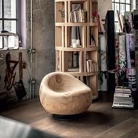 Contemporary fireside chair MAUIcedarcedarmetal