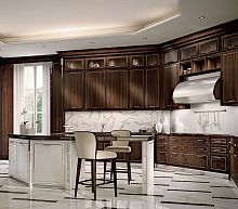 Contemporary kitchen EXOTICrosewoodislandwith handle
