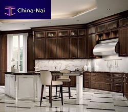Contemporary kitchen EXOTICrosewoodislandwith handle