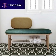 Contemporary upholstered bench EUSTACHEvelvetwood veneerMDF