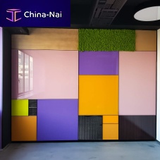 Tempered glass panel coloredenameledbuilding