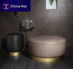 Contemporary ottoman 314 A_ROUNDfabricleathermetal