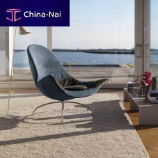 Contemporary armchair CLOfabricleathersteel
