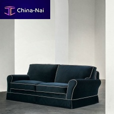 Traditional sofa Muranofabricleatherblue